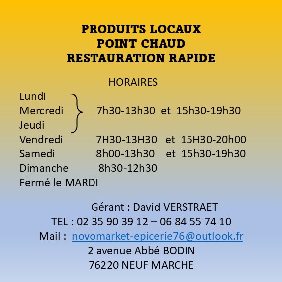 NOVOMARKET HORAIRES